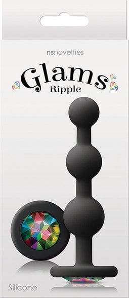 NS Novelties Buttplug GLAMS RIPPLE RAINBOW GEM Zwart