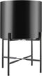 tectake® Plantenstandaard Mine - Set van 2 Plantenhouders - Ø31 x 56 cm en Ø30 x 45,5 cm - Zwart (2 stuks)