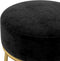 vidaXL - Hocker - rond - fluweel - zwart