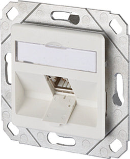 Metz Connect 130B12D11102-E Netwerkdoos Inbouw (in muur) Inzet met centraalstuk CAT 6A 1 poort Zuiver wit