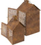 Lantaarn Spot Birdhouse brown antique Set van 2 stuks