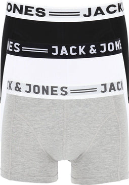 JACK&JONES SENSE TRUNKS - Boxershorts - 3-pack - Light Grey Melange (3-pack)