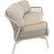 Loungebank Marseille - Aluminium frame - 230x103x77cm - Matt beige - Teak armleuning - Beige rope (ø5mm) - Olefin kussen 365gr/m²