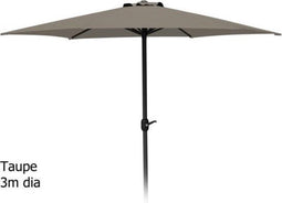 Aluminium Parasol met handig opdraaisysteem - Ø300 cm - Taupe