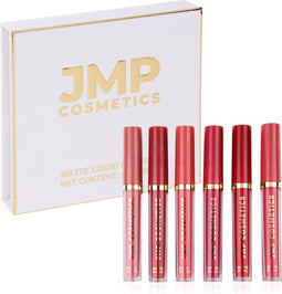 JMP Cosmetics® Matte Liquid Lipstick Set - 6 Kleuren - Vegan - Waterproof - Dark Nude