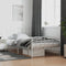 vidaXL - Bedframe - met - hoofd- - en - voeteneinde metaal - wit - 100x200 - cm