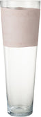 J-Line vaas Delph - glas - transparant/lichtroze - extra large - 70 cm hoog
