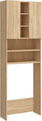 vidaXL - Wasmachinekast - 64x25,5x190 - cm - sonoma - eikenkleurig