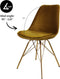 Kick Kuipstoel Velvet Goud - Goud Frame