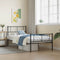 vidaXL - Bedframe - met - hoofd- - en - voeteneinde - metaal - zwart - 90x200 - cm