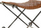 Foot-of-bed Bench DKD Home Decor Zwart Metaal Bruin Huid (53 x 45 x 44 cm)