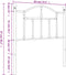 vidaXL - Hoofdbord - 80 - cm - metaal - wit