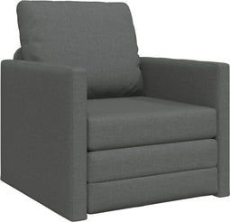 vidaXL - Vloer - Sofa - Bed - 2-in-1 - Donkergrijs - 74x77x81 - cm - Stof
