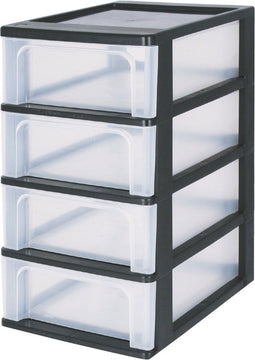 IRIS Organizer Chest - Ladesysteem 4 lades 4 x 7L - Kunststof - Zwart