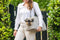 Designed by Lotte Bundu - Draagtas Hond - Warm pluche - Beige - 40x20x28 cm