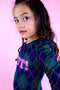 B.Nosy Jurk - Meisjes - Pofmouwtjes - All-over-ruit-print - Maat 98