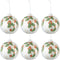 J-Line kerstballen - glas - wit/groen/rood - small - doos van 6
