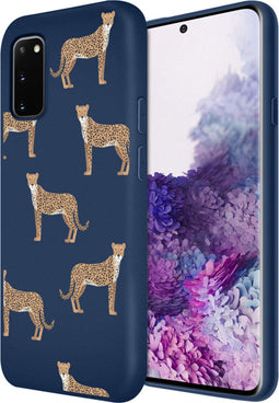 iMoshion Hoesje Geschikt voor Samsung Galaxy S20 Hoesje Siliconen - iMoshion Design hoesje - Blauw / Meerkleurig / Leopard Animal