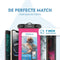 Travelly® Waterdicht Telefoonhoesje - IPX8 Onderwater Hoesje - Geschikt voor smartphones tot 18 cm - Zwart/Roze (2 stuks)
