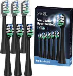 VAIVE Sonic Wave Precision X8900 - Opzetborstel Set - 6 stuks - Zwart