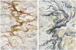 Schilderij DKD Home Decor Abstract Gouden 90 x 3 x 120 cm Modern (2 Stuks)