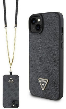 Guess 4G Triangle Crossbody Case - iPhone 15 Plus (6.7") - Schokbestendig - Zwart