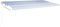 vidaXL - Luifel - handmatig - uittrekbaar - met - LED - 600x300 - cm - blauw - en - wit