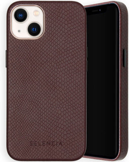 Selencia Hoesje Geschikt voor iPhone 13 Hoesje - Selencia Gaia Slang Backcover - Donkerrood