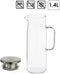 Glazen sapkan/schenkkan karaf met luxe deksel van 1,2 liter - Formaat: 14 x 9,2 x 25,5 cm - Materiaal borosilicaatglas