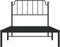 vidaXL - Bedframe - met - hoofdbord - metaal - zwart - 100x200 - cm