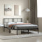 vidaXL - Bedframe - met - hoofdbord - metaal - zwart - 140x200 - cm