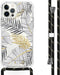 iMoshion Hoesje Geschikt voor iPhone 12 Pro / 12 Hoesje Met Koord - iMoshion Design Hoesje met Koord - Goud / Zwart / Transparant / Glamour Botanic