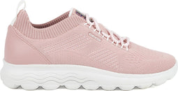 Geox D Spherica - Dames sneaker - Ademend textiel en leer - Roze