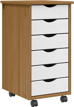 vidaXL - Ladekast - MOSS - verrijdbaar - massief - grenenhout - honingbruin