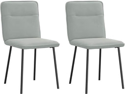 vidaXL - Eetkamerstoelen - 2 - st - fluweel - lichtgrijs
