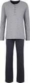 Schiesser Heren Pyjama - Lange broek - Serafinokraag met knoopsluiting - Antraciet