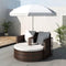 vidaXL - Tuinbed - met - parasol - poly - rattan - bruin
