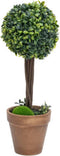 vidaXL - Kunstplanten - met - pot - 2 - st - buxus - bolvorming - 33 - cm - groen