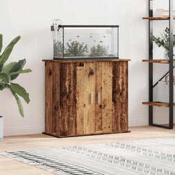 vidaXL - Aquariumstandaard - 81x36x73 - cm - bewerkt - hout - oud - houtkleurig