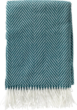 Dutch Decor - JOSEFIEN - Plaid 140x180 cm - lichtgewicht - zigzag patroon - Deep Lake - petrol