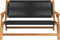 vidaXL - Ligbank - Zwart - 76x122x73 - cm - Massief - Acaciahout
