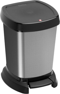 Rotho Paso pedaalemmer - prullenbak 6L -BPA vrij - zilvergrijs/zwart