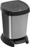 Rotho Paso pedaalemmer - prullenbak 6L -BPA vrij - zilvergrijs/zwart