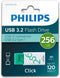 Philips Click 256GB - USB 3.2 Flash Drive - 120MB/s Lezen - Groen