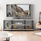 Coast 3 delig TV Stand met Massief Metalen Frame en Open Spaanplaat Planken Grijs