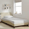 vidaXL - Bedframe - zonder - matras - 100x200 - cm - stof - crèmekleurig