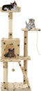 vidaXL - Kattenkrabpaal - met - sisal - krabpalen - 120 - cm - pootafdrukken - beige