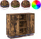 vidaXL - Dressoir - met - LED - Rook - Eik - 90x32x75 - cm - Geengineerd - Hout