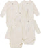 Petit Bateau Set van 5 Biologisch Katoenen Unisex Rompertjes - Maat 62 - Effen Wit (set van 5)