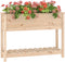 vidaXL - Plantenbak - met - schap - 111,5x34,5x81 - cm - massief - grenenhout
